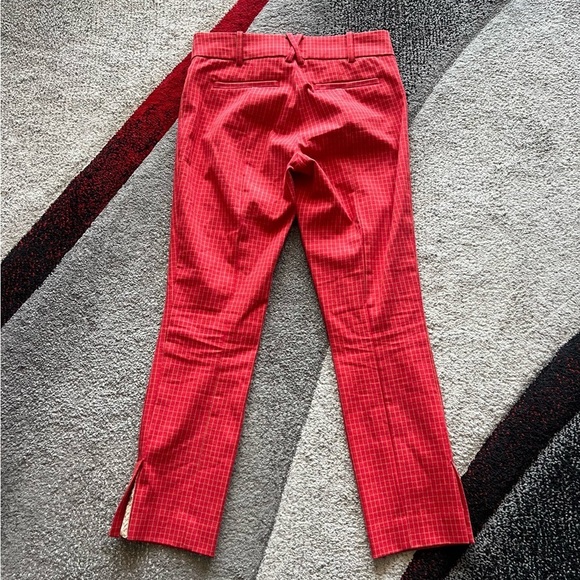 Anthropologie The Essential Slim Red Windowpane Trouser Pants - Picture 4 of 4